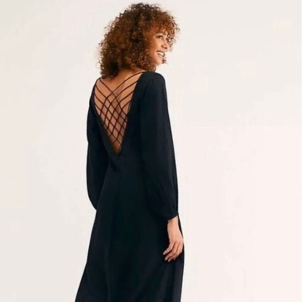 Free People Black Midi Dress
